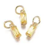 Brass Micro Pave Cubic Zirconia Charms