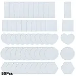 50Pcs 5 Styles Transparent Acrylic Disc Big Pendants