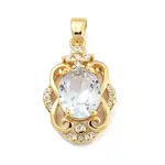 Brass Micro Pave Clear Cubic Zirconia Pendants