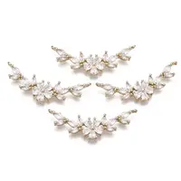 Brass Micro Pave Cubic Zirconia Links Connectors