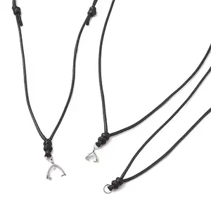 3Pcs 3 Styles Adjustable Waxed Polyester Cord Necklaces Making