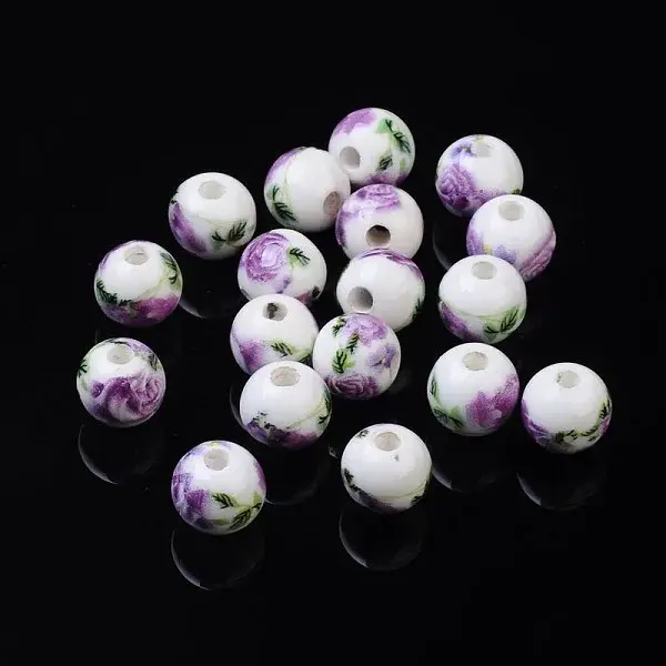 Handmade Printed Porcelain Beads