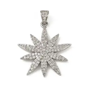 Brass Micro Pave Cubic Zirconia Pendants