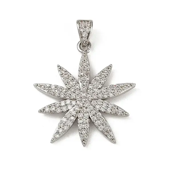 Brass Micro Pave Cubic Zirconia Pendants