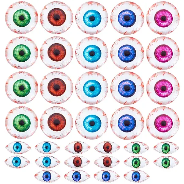 36Pcs 9 Styles Halloween Translucent Resin Decoden Cabochons