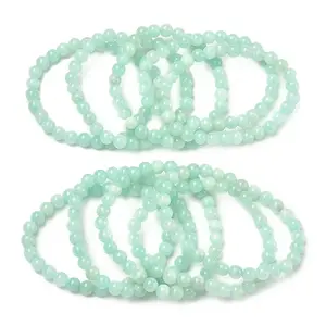 Natural Yellow Jade Beaded Stretch Bracelet