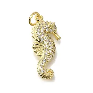 Brass Micro Pave Cubic Zirconia Pendants