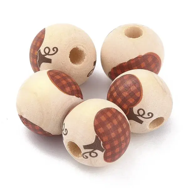 Autumn Theme Natural Wooden Beads