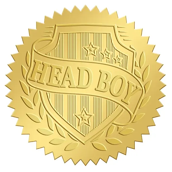 Plastic Self Adhesive Gold Foil Embossed Stickers