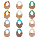 Transparent and Opaque Resin & Walnut Wood Pendants