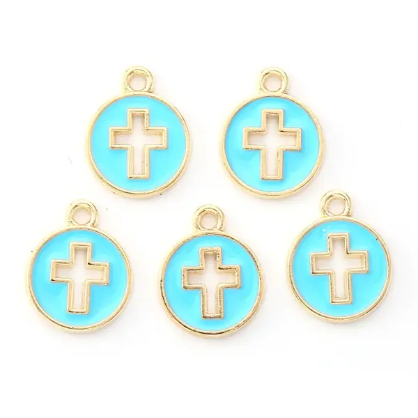 Light Gold Plated Alloy Enamel Pendants