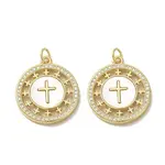 Brass Micro Pave Clear Cubic Zirconia Pendants