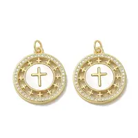 Brass Micro Pave Clear Cubic Zirconia Pendants