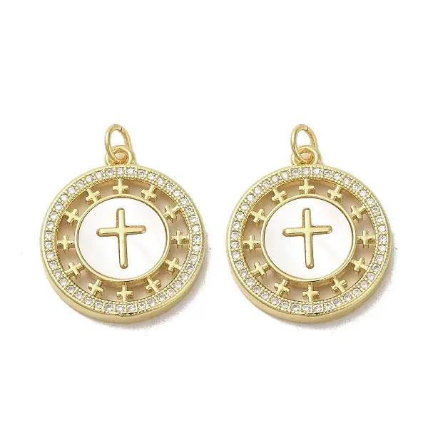Brass Micro Pave Clear Cubic Zirconia Pendants