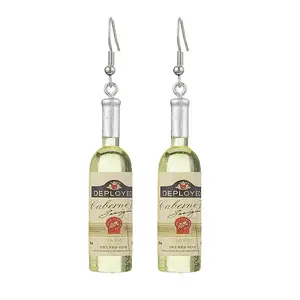 Wine Bottle Resin Dangle Earrings