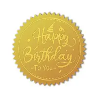 Plastic Self Adhesive Gold Foil Embossed Stickers