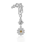 Brass Pave Clear Cubic Zirconia Clip on Belly Rings