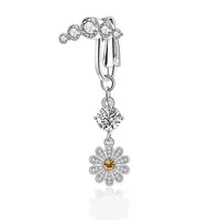 Brass Pave Clear Cubic Zirconia Clip on Belly Rings
