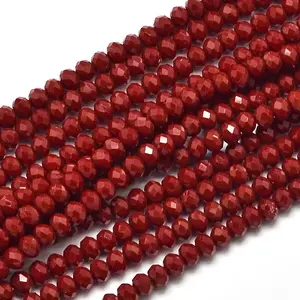 Faceted Rondelle Glass Beads Strands