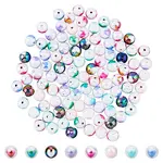 112PCS 8Colors UV Plating Rainbow Iridescent Acrylic Beads