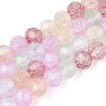 Transparent Crackle Glass Beads Strands