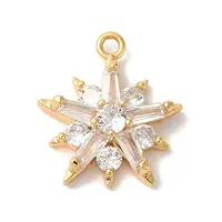 Brass Micro Pave Clear Cubic Zirconia Pendants