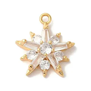 Brass Micro Pave Clear Cubic Zirconia Pendants