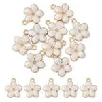 10Pcs Light Gold Plated Alloy Enamel Pendants