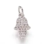 Brass Micro Pave Cubic Zirconia Charms Pendants