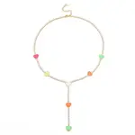 Brass Cubic Zirconia with Enamel Lariat Necklaces