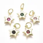 Brass Micro Pave Cubic Zirconia Charms