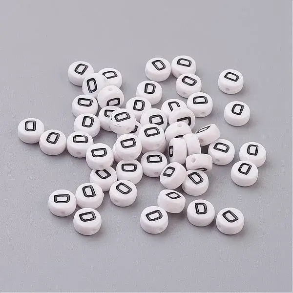 Acrylic Horizontal Hole Letter Beads