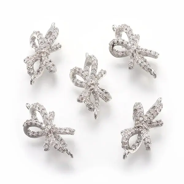 Brass Micro Pave Cubic Zirconia Links