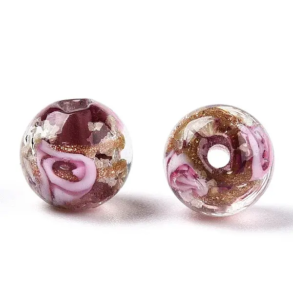 Luminous Handmade Gold Sand Lampwork Beads