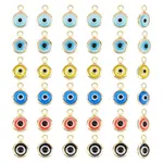 36Pcs 6 Colors Handmade Evil Eye Lampwork Charms