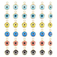 36Pcs 6 Colors Handmade Evil Eye Lampwork Charms