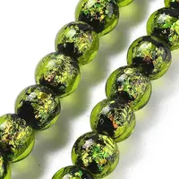 Handmade Foil Lampwork Beads Strands