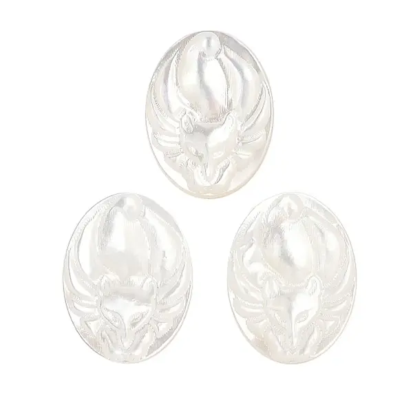 Natural White Shell Carved Cabochons
