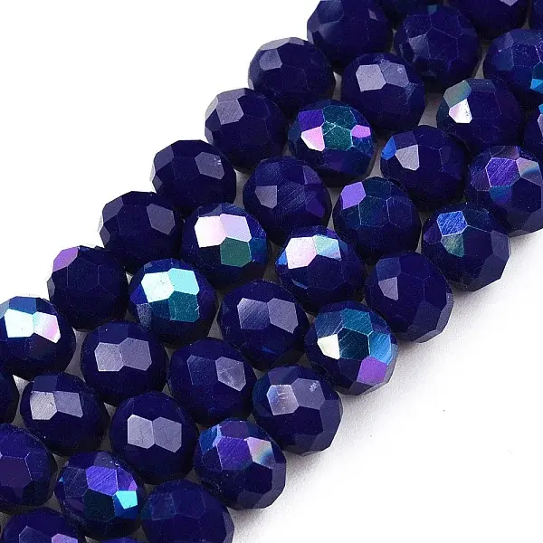 Electroplate Opaque Solid Color Glass Beads Strands
