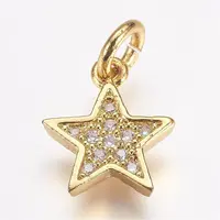 Brass Micro Pave Cubic Zirconia Charms