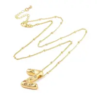 Brass Micro Pave Clear Cubic Zirconia Pendant Necklaces