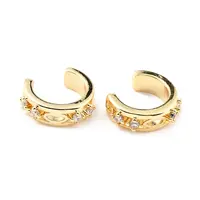 Brass Micro Pave Cubic Zirconia Cuff Earrings