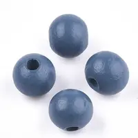 Painted Natural Wood Beads