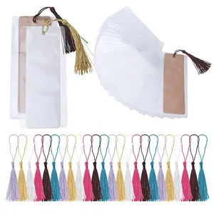 DIY Blank Rectangle ID Name Card Bookmarks with Tassel Making Kit