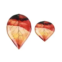 2Pcs Transparent Epoxy Resin Leaf Pendants