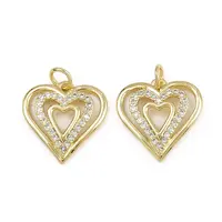 Brass Micro Pave Clear Cubic Zirconia Pendants