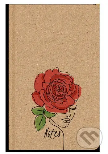 Notes linkovaný A5 kraft Růže,Notes linkovaný A5 kraft Růže