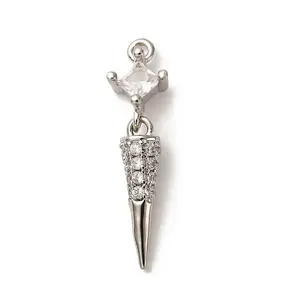 Brass Micro Pave Cubic Zirconia Pendants