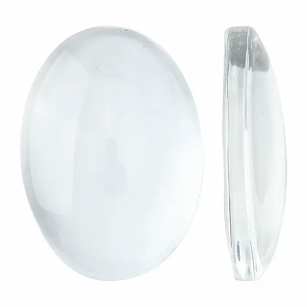 Transparent Oval Glass Cabochons