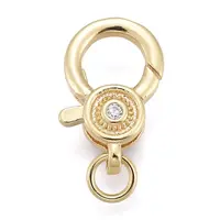 Brass Micro Pave Cubic Zirconia Lobster Claw Clasp